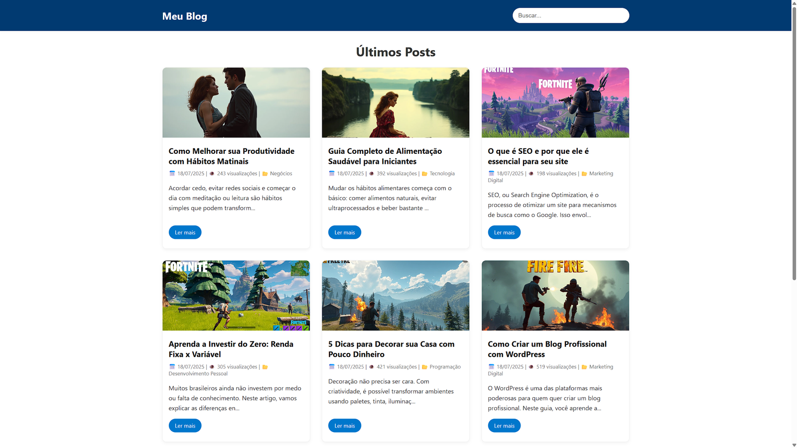 Template Profissional de Blog Responsivo